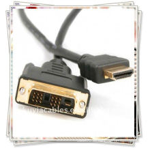 Hochwertiges 1.8m 6FT DVI 24 + 1 zu HDMI Kabelgold überzogen für HD 1080P PC LCD Computer-Kabel-Schnur